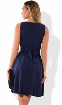 Платье летнее женское темно-синее с кружевом размеры от XL ПБ-344, фото 2
