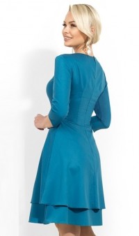 Платье-мини синее с двухслойной юбкой Д-1217 фото 2