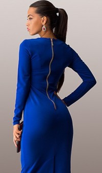 Синее платье миди Д-1200 фото 2