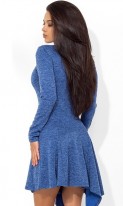 Синее платье с асимметричной юбкой-солнце Д-1270 фото 2