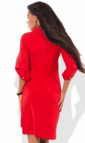 Стильное красное платье поло Д-1240 фото 2
