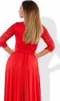 Вечернее платье макси красное размеры от XL ПБ-402, фото 2