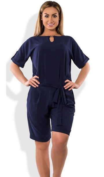 Женский комбинезон с шортами темно синий размеры от XL 4273, фото