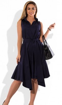 Женское асимметричное платье темно синее размеры от XL ПБ-584, фото