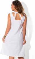 Женское белое платье сарафан из льна размеры от XL ПБ-425, фото 2