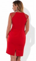 Женское деловое платье летнее красное размеры от XL ПБ-327, фото 2