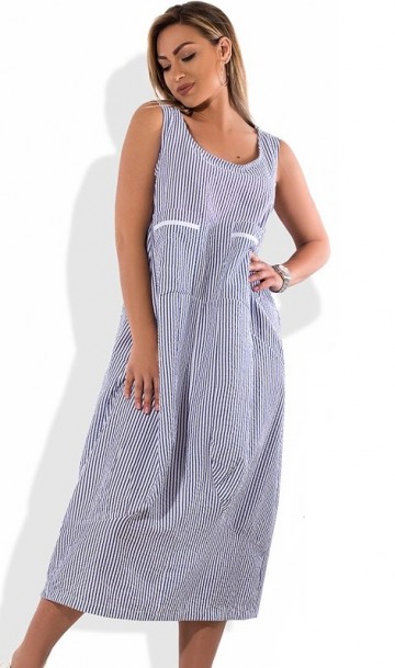 Женское платье баллон с завышенными карманами размеры от XL ПБ-507, фото