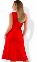 Женское платье из льна красное размеры от XL ПБ-444, фото 2