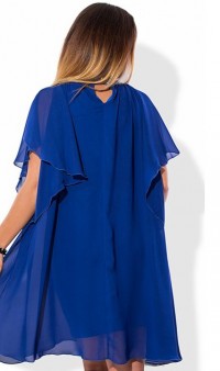 Женское платье синее со стразами на вороте размеры от XL ПБ-608, фото 2