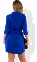 Женское стрейчевое платье рубашка синего цвета размеры от XL ПБ-446, фото 2