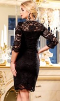 Черное кружевное платье с рукавом Д-1397 фото 2