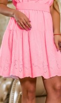 Летнее хлопковое платье розового цвета Д-1443 фото 3