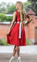 Летнее красное платье из штапеля Д-1425 фото 2