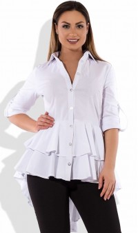 Рубашка бэби-долл белая со шлейфом размеры от XL 3144, фото