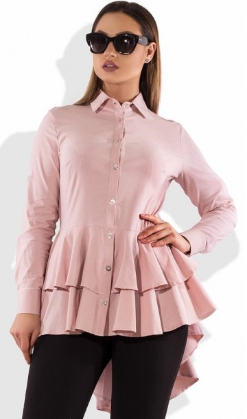 Рубашка бэби-долл лиловая со шлейфом размеры от XL 3145, фото