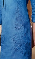 Синее замшевое платье с вышивкой Д-1356 фото 3
