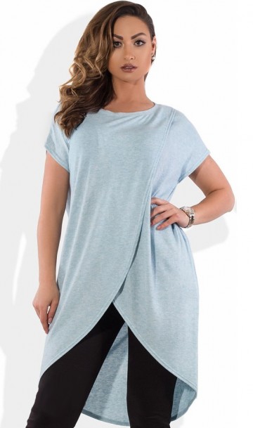Стильная блуза из ангоры с асимметричным подолом размеры от XL 3129, фото