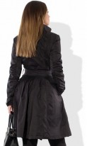 Черный кардиган пальто из коттона под пояс с подкладом размеры от XL 5044, фото2