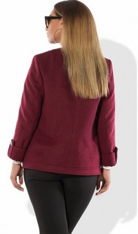 Кардиган пальто асимметричный укороченный бордовый размеры от XL 5056, фото 2