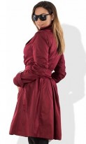 Кардиган пальто бордовый под пояс с подкладом размеры от XL 5047, фото 2