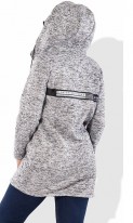 Кардиган пальто светло серый на молнии размеры от XL 5052, фото 2