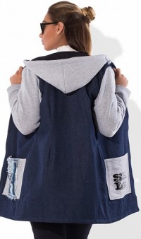 Модная куртка женская из джинса на синтепоне размеры от XL 5063, фото 2
