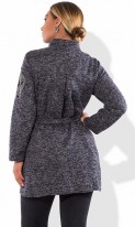 Серый кардиган пальто из ткани букле с аппликацией размеры от XL 5070, фото 2