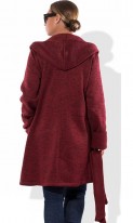 Стильный кардиган пальто бордовый размеры от XL 5017, фото 2