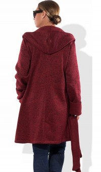 Стильный кардиган пальто бордовый размеры от XL 5017, фото 2