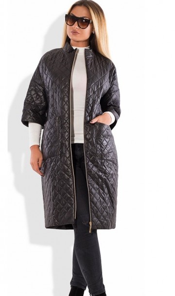 Стильный кардиган пальто черного цвета размеры от XL 5067, фото