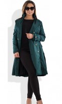 Стильный кардиган пальто из коттона под пояс с подкладом размеры от XL 5045, фото