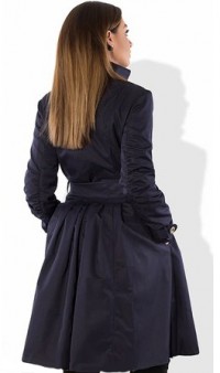 Темно синий кардиган пальто под пояс с подкладом размеры от XL 5046, фото 2