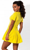 Желтое мини платье из бенгалина Д-1575 фото 2