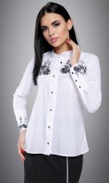 Белая дизайнерская блузка с вышивкой СК-573 фото 3