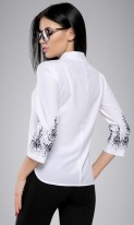 Белая дизайнерская рубашка с вышивкой СК-569 фото 2