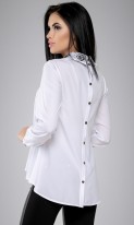 Белая строгая блузка с вышивкой СК-568 фото 2