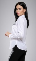 Белая строгая рубашка с вышивкой СК-567 фото 2