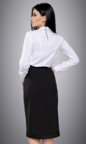 Деловая черная юбка с кружевом Л-197 фото 2