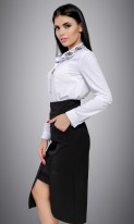 Деловая черная юбка с вышивкой Л-198 фото 2