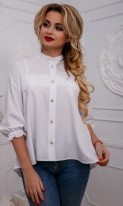 Дизайнерская белая блуза с кружевом СК-599 фото 3