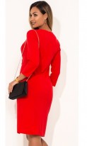 Платье миди женское красное размеры от XL ПБ-386, фото 2
