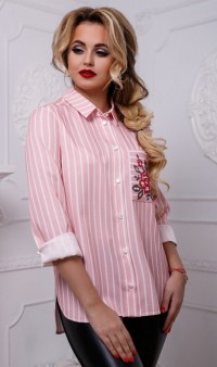 Полосатая розовая рубашка СК-611