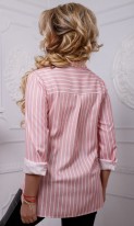 Полосатая розовая рубашка СК-611 фото 2