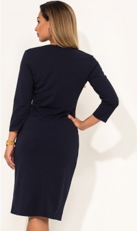 Стильное женское платье на запах темно-синее размеры от XL ПБ-296, фото 2