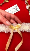 Эксклюзивная кружевная подвязка для невесты С-125 фото 3