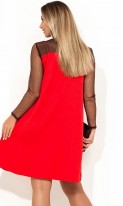 Коктейльное платье мини красное с черным размеры от XL ПБ-655, фото 2