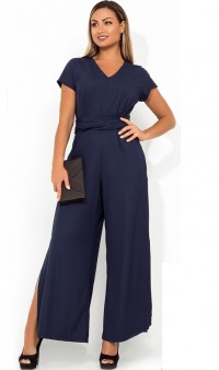 Модный женский комбинезон с боковыми разрезами на брюках размеры от XL 4333, фото