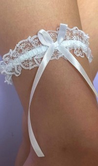 Подвязка свадебная кружевная на ногу С-132
