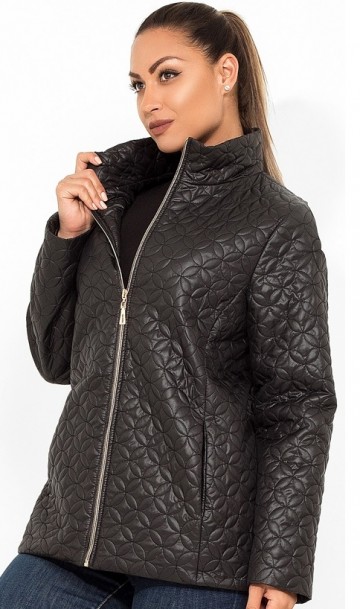 Стильная женская куртка черная на молнии размеры от XL 5097, фото