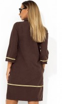 Стильное платье мини коричневое размеры от XL ПБ-642, фото 2